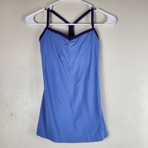 Lucy Women's Light Blue Purple Athletic Padded Racerback Tank Top XS X Small